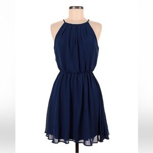 Lush | High Neck Navy Dress - Size L